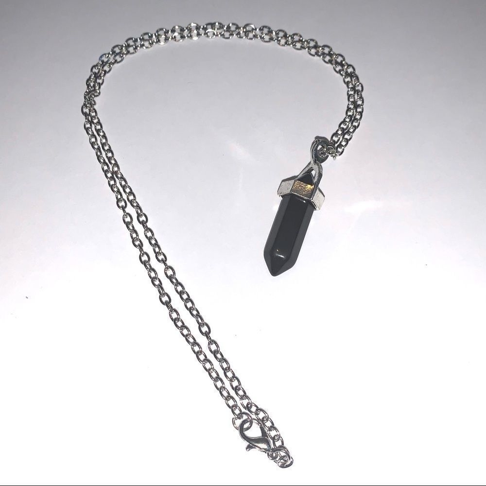 Black Agate pendant Necklace (T2) - Picture 2 of 4